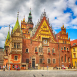 WROCLAW, POLAND - JULY 13, 2017: Wroclaw Old Town. City with one of the most colorful market squares in Europe. Historical capital of Lower Silesia, Poland, Europe.
