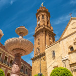 Parroquia San Sebastian church on the plaza de San Sebastian square in historic center of Antequera city in Andalusia, Spain.